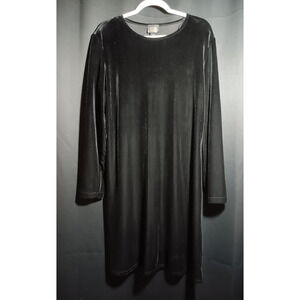 VTG Teddi Evening Dress Women’s Size 16 Black Velvet Midi Whimsigoth 90s Y2K